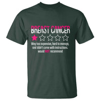 Funny Breast Cancer One Star Review T Shirt Would Not Recommend Breast Cancer Warrior