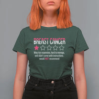 Funny Breast Cancer One Star Review T Shirt For Women Would Not Recommend Breast Cancer Warrior