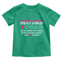 Funny Breast Cancer One Star Review Toddler T Shirt Would Not Recommend Breast Cancer Warrior