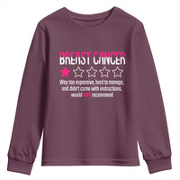 Funny Breast Cancer One Star Review Youth Sweatshirt Would Not Recommend Breast Cancer Warrior