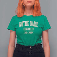 Classic Notre Dame Indiana T Shirt For Women Est 1842 IN Retro Vintage Varsity - Wonder Print Shop