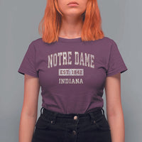 Classic Notre Dame Indiana T Shirt For Women Est 1842 IN Retro Vintage Varsity - Wonder Print Shop