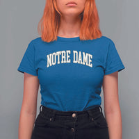 Classic Notre Dame Indiana T Shirt For Women Retro Vintage Varsity Throwback Design - Wonder Print Shop