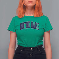 Classic Notre Dame Indiana T Shirt For Women Vintage Retro Throwback Design - Wonder Print Shop