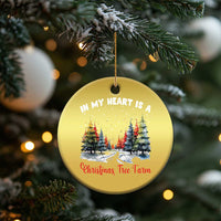 Funny Christmas Christmas Ornament In My Heart Is A Xmas Tree Farm Retro Vintage Clothing - Wonder Print Shop
