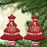 Skeleton Xmas Christmas Ornament Ho Ho Holy Shit What A Year Retro Funny - Wonder Print Shop