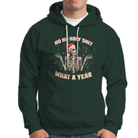 Skeleton Christmas Hoodie Ho Ho Holy Shit What A Year Retro Funny - Wonder Print Shop