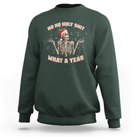 Skeleton Christmas Sweatshirt Ho Ho Holy Shit What A Year Retro Funny - Wonder Print Shop