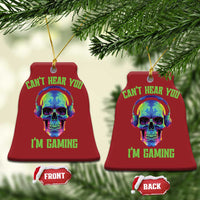 Skull Gamer Christmas Ornament Can't Hear You I'm Gaming Funny Video Game Lover Player - Wonder Print Shop