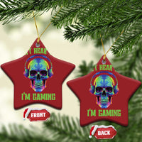 Skull Gamer Christmas Ornament Can't Hear You I'm Gaming Funny Video Game Lover Player - Wonder Print Shop