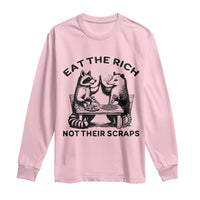 Funny Raccoon Possum Meme Long Sleeve Shirt Eat The Rich Not Their Scraps Sarcasm Retro Minimalist