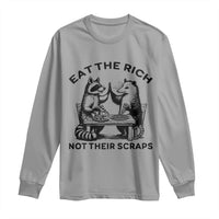 Funny Raccoon Possum Meme Long Sleeve Shirt Eat The Rich Not Their Scraps Sarcasm Retro Minimalist