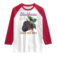 Fresh Juicy Blackberries Raglan Shirt Retro Vintage Backberry Farmers Market