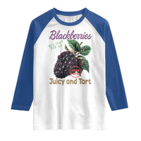 Fresh Juicy Blackberries Raglan Shirt Retro Vintage Backberry Farmers Market