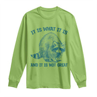 Funny Raccoon Meme It Is What It Is Long Sleeve Shirt And It Is Not Great Mental Health Support - Wonder Print Shop