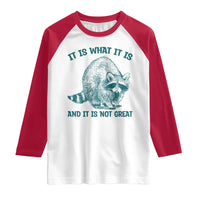 Funny Raccoon Meme It Is What It Is Raglan Shirt And It Is Not Great Mental Health Support - Wonder Print Shop