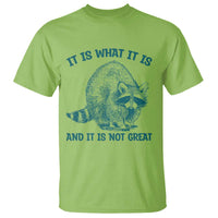 Funny Raccoon Meme It Is What It Is T Shirt And It Is Not Great Mental Health Support - Wonder Print Shop