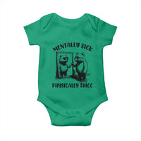 Mentally Sick Physically Thick Baby Onesie Retro Vintage Silly Raccoon Weird Meme - Wonder Print Shop