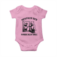 Mentally Sick Physically Thick Baby Onesie Retro Vintage Silly Raccoon Weird Meme - Wonder Print Shop
