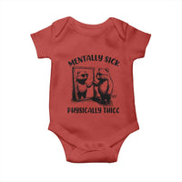 Mentally Sick Physically Thick Baby Onesie Retro Vintage Silly Raccoon Weird Meme - Wonder Print Shop