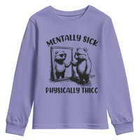 Mentally Sick Physically Thick Youth Sweatshirt Retro Vintage Silly Raccoon Weird Meme - Wonder Print Shop