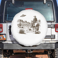 UFO Western Cowboy Spare Tire Cover Rodeo Wild West Retro Vintage Graphic