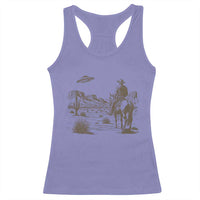UFO Western Cowboy Racerback Tank Top Rodeo Wild West Retro Vintage Graphic