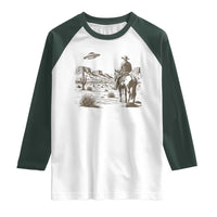 UFO Western Cowboy Raglan Shirt Rodeo Wild West Retro Vintage Graphic