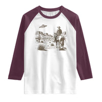 UFO Western Cowboy Raglan Shirt Rodeo Wild West Retro Vintage Graphic