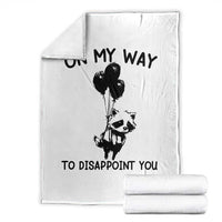 Funny Raccoon 90s Trash Panda Throw Blanket On My Way To Disappoint You Mental Health Meme - Wonder Print Shop