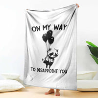 Funny Raccoon 90s Trash Panda Throw Blanket On My Way To Disappoint You Mental Health Meme - Wonder Print Shop