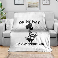 Funny Raccoon 90s Trash Panda Throw Blanket On My Way To Disappoint You Mental Health Meme - Wonder Print Shop