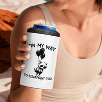 Funny Raccoon 90s Trash Panda 4 in 1 Can Cooler Tumbler On My Way To Disappoint You Mental Health Meme - Wonder Print Shop