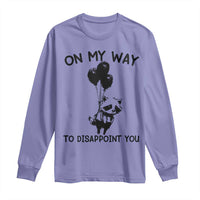 Funny Raccoon 90s Trash Panda Long Sleeve Shirt On My Way To Disappoint You Mental Health Meme - Wonder Print Shop