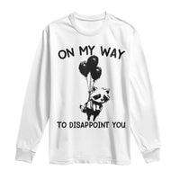 Funny Raccoon 90s Trash Panda Long Sleeve Shirt On My Way To Disappoint You Mental Health Meme - Wonder Print Shop