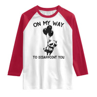 Funny Raccoon 90s Trash Panda Raglan Shirt On My Way To Disappoint You Mental Health Meme - Wonder Print Shop