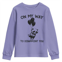 Funny Raccoon 90s Trash Panda Youth Sweatshirt On My Way To Disappoint You Mental Health Meme - Wonder Print Shop