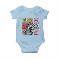 Raccoon Drinking Coffee Graphic Baby Onesie Funny Trash Panda Retro 90s Style - Wonder Print Shop