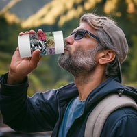 Raccoon Drinking Coffee Graphic 4 in 1 Can Cooler Tumbler Funny Trash Panda Retro 90s Style - Wonder Print Shop