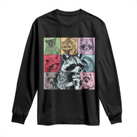 Raccoon Drinking Coffee Graphic Long Sleeve Shirt Funny Trash Panda Retro 90s Style - Wonder Print Shop