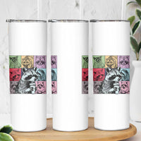 Raccoon Drinking Coffee Graphic Skinny Tumbler Funny Trash Panda Retro 90s Style - Wonder Print Shop
