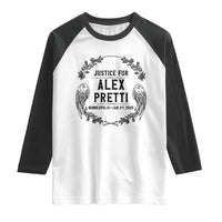 Justice for Alex Pretti Raglan Shirt Minneapolis January 24 2026 Tribute Memorial Wreath