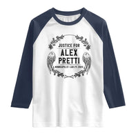 Justice for Alex Pretti Raglan Shirt Minneapolis January 24 2026 Tribute Memorial Wreath