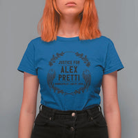 Justice for Alex Pretti T Shirt For Women Minneapolis January 24 2026 Tribute Memorial Wreath