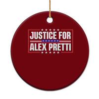Justice for Alex Pretti Patriotic Ceramic Ornament Minneapolis Jan 24 2026 Memorial Red White and Blue