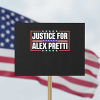 Justice for Alex Pretti Patriotic Protest Sign Minneapolis Jan 24 2026 Memorial Red White and Blue