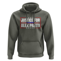 Justice for Alex Pretti Patriotic Hoodie Minneapolis Jan 24 2026 Memorial Red White and Blue