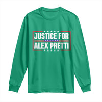 Justice for Alex Pretti Patriotic Long Sleeve Shirt Minneapolis Jan 24 2026 Memorial Red White and Blue