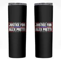 Justice for Alex Pretti Patriotic Skinny Tumbler Minneapolis Jan 24 2026 Memorial Red White and Blue
