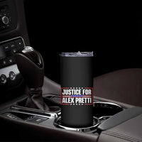Justice for Alex Pretti Patriotic Skinny Tumbler Minneapolis Jan 24 2026 Memorial Red White and Blue